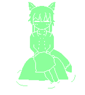 Calm wolfgirl sitting in the water, swishing her tail